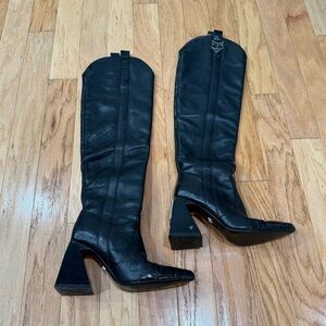 Naked Wolfe Black Leather Knee-High Boots size 7